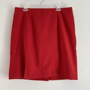 J. Jill Skirt Womens Large Red Viscose Nylon Spandex Blend Stretch Pencil Mini